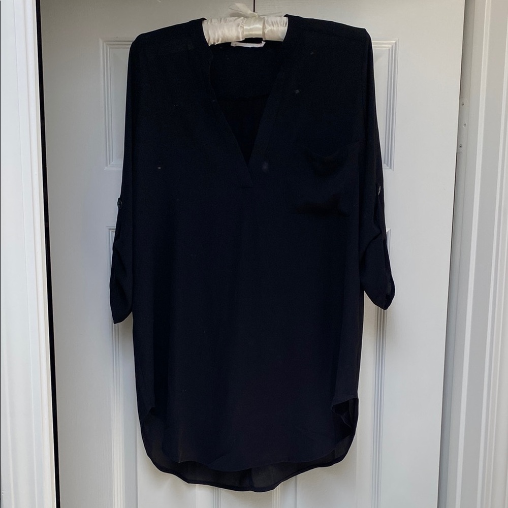 Lush Elegant Black Women's Tunic Top